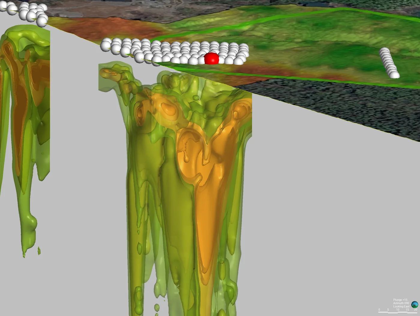 MSR grid overlaid on Gamma coverage isolated to U-238 · Eclipse Nordic Hot Springs