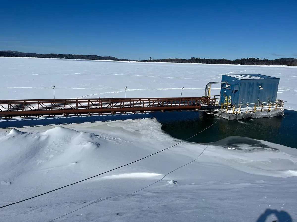 Decant structure at a tailings storage facility · Willowstick field imagery